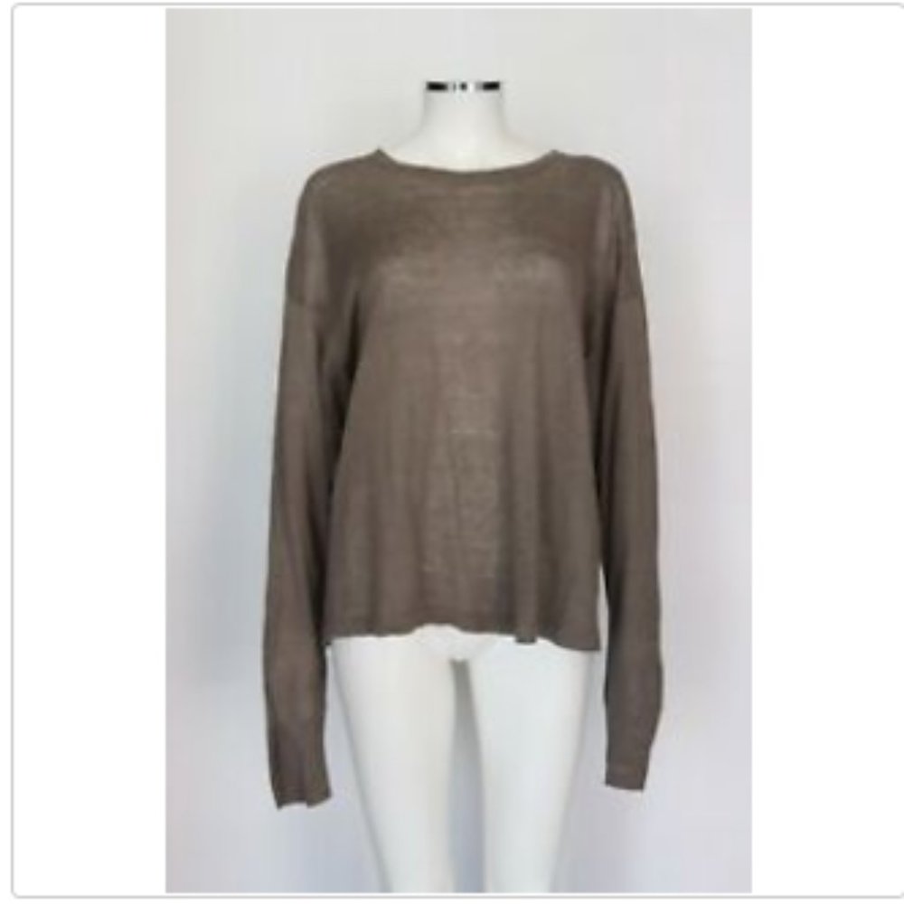 Eskandar Taupe Sweater Top Size Large
